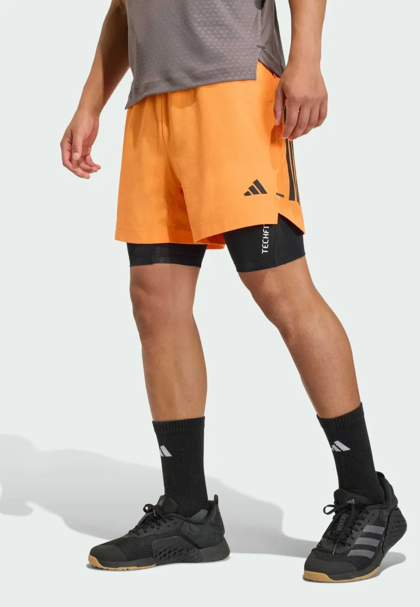 D4T POWER 3 STRIPES - Kurze Sporthose - pure orange