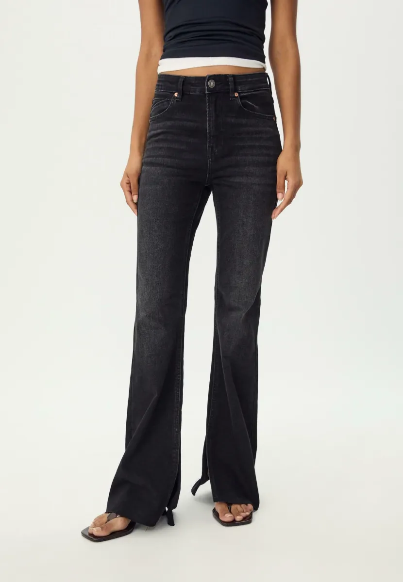 D74 - Jeans Bootcut - mottled black