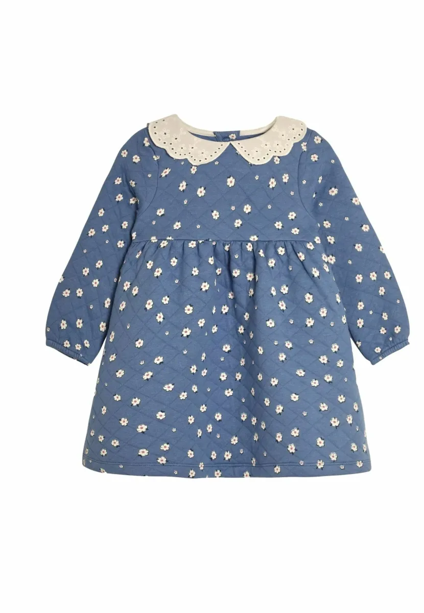 DAISY FLORAL BRODERIE COLLAR QUILTED REGULAR FIT - Freizeitkleid - blue