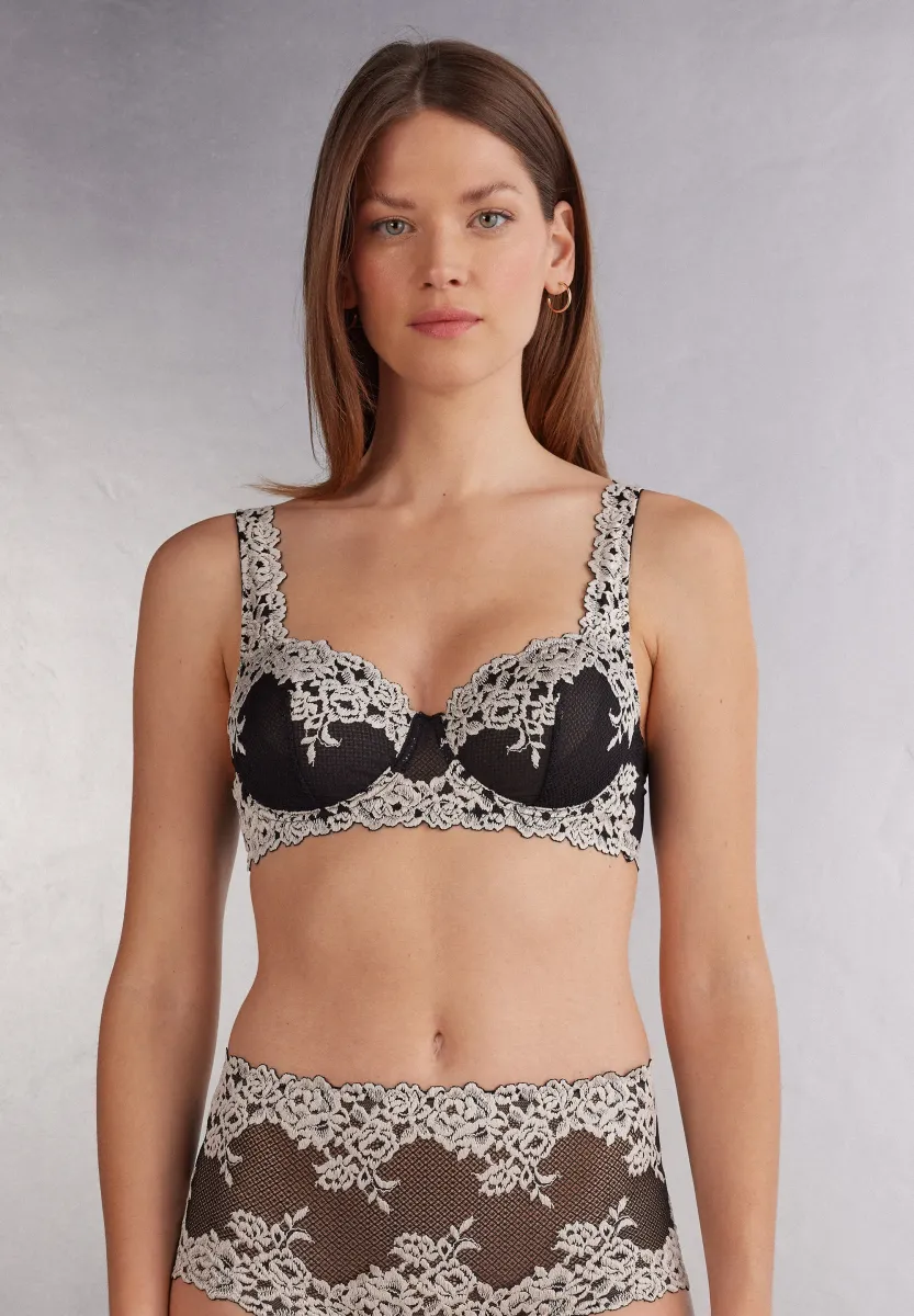 DANIELA PRETTY FLOWERS - Bügel BH - nero/ivory