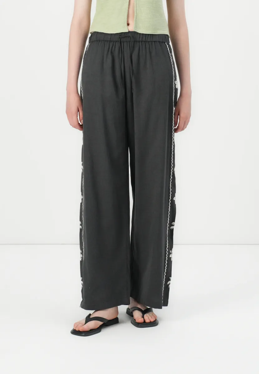 DAYS END - Stoffhose - black/sands