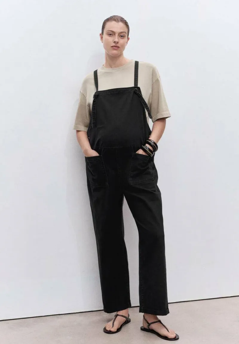 DE GROSSESSE  - Latzhose - black denim