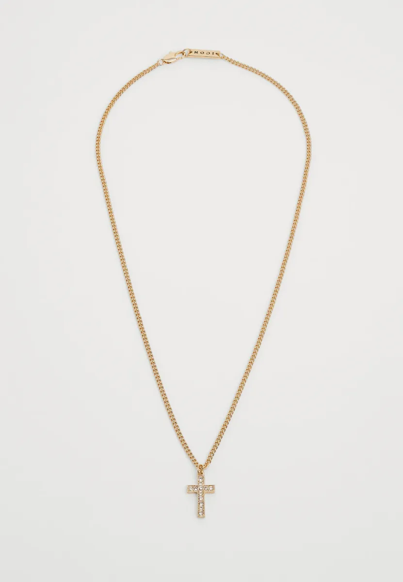 DE LA SINGLE CROSS UNISEX - Halskette - gold-coloured