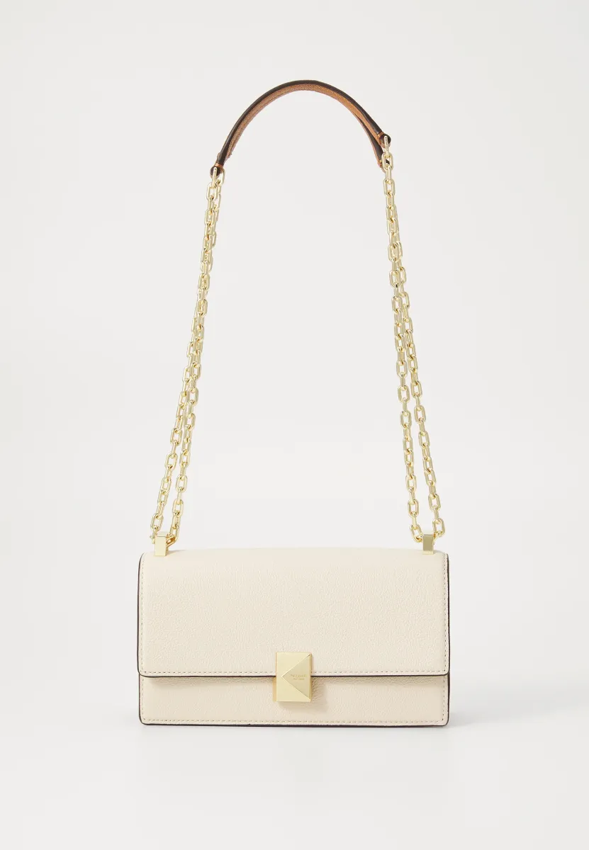 DECO COLORBLOCKED PEBBLED MINI FLAP CHAIN  - Umhängetasche - offwhite