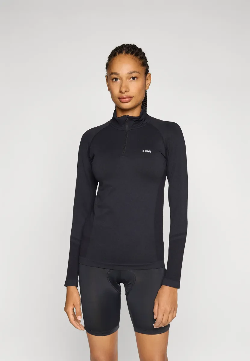 DEFINE SEAMLESS 1/4 ZIP - Langarmshirt - black
