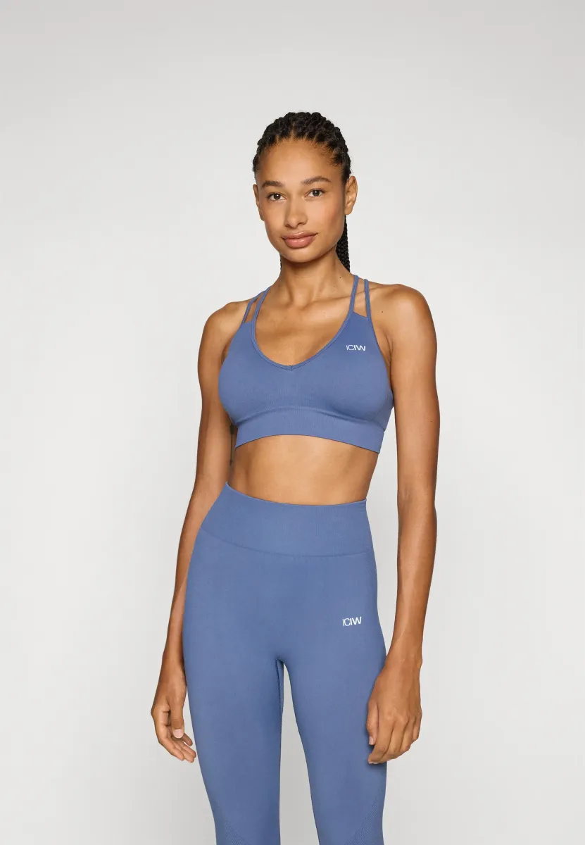 DEFINE SEAMLESS V SHAPE BRA - Sport-BH mit mittlerer Stützkraft - dusty twilight blue
