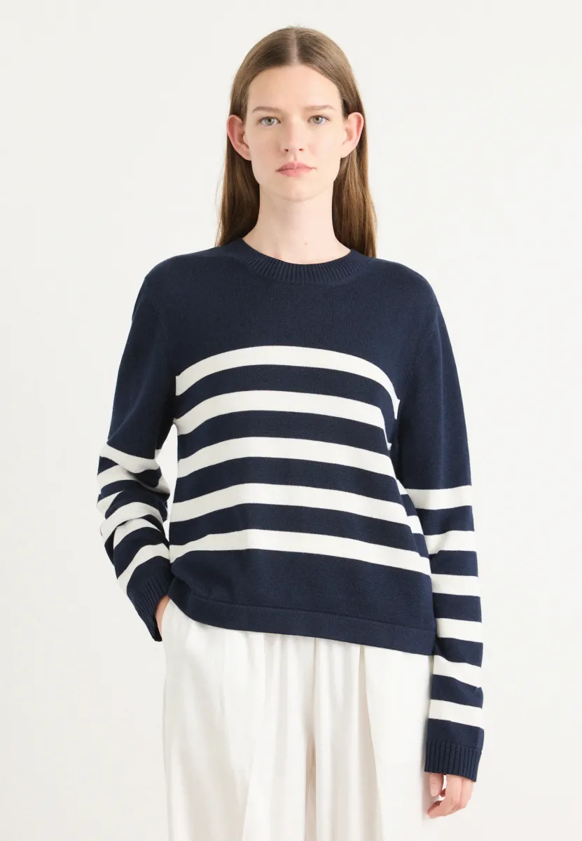 DEMI JUMPER - Strickpullover - dark navy/white