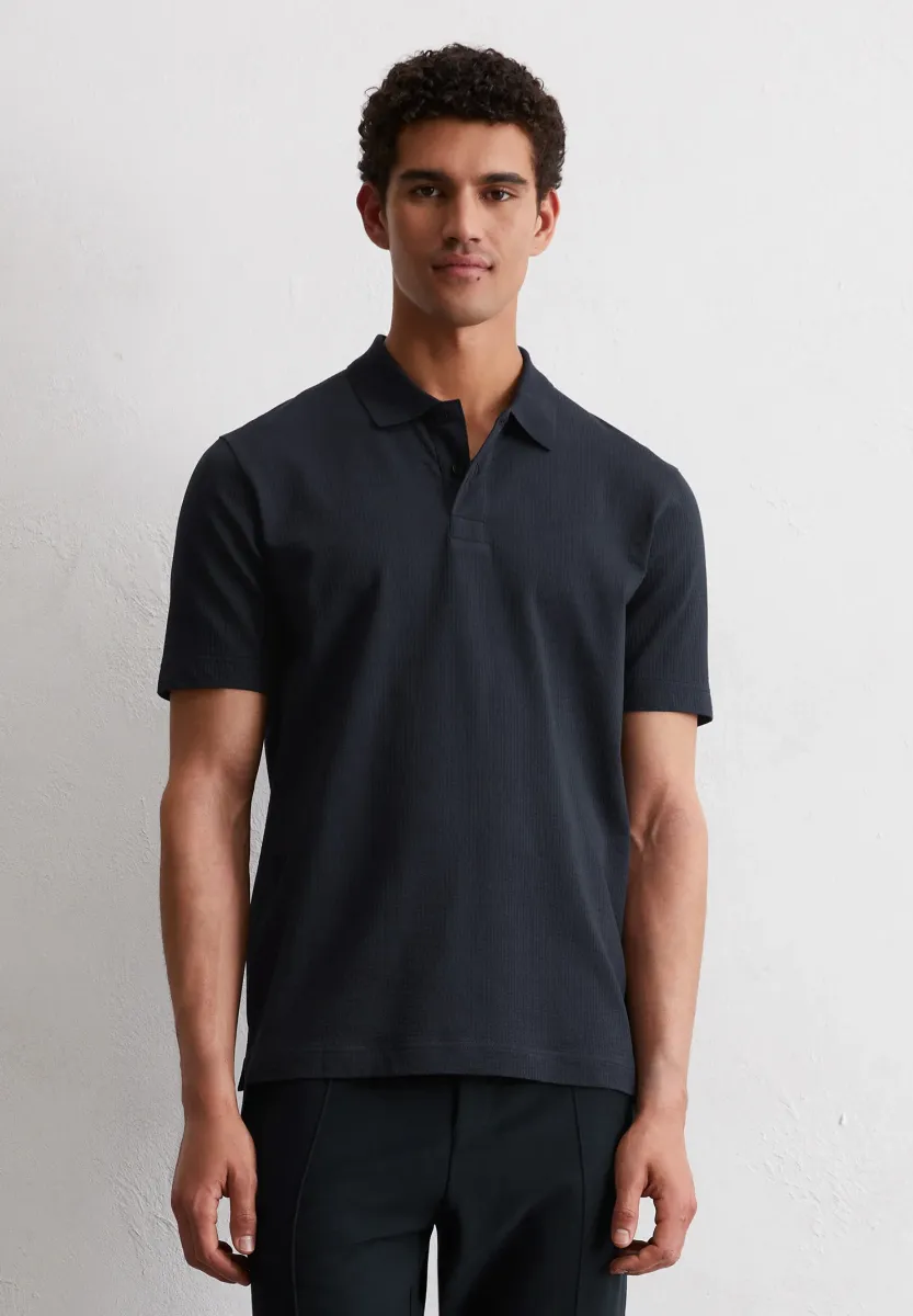 DFC SEERSUCKER REGULAR - Poloshirt - dark navy