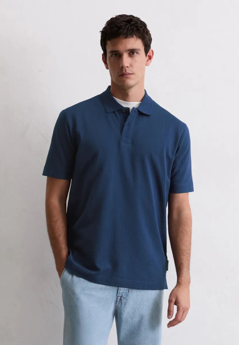 DFC SEERSUCKER REGULAR - Poloshirt - iris ink