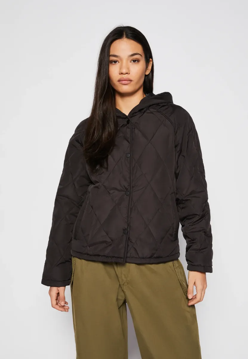 DIAMOND QUILTED HOODED  - Übergangsjacke - black