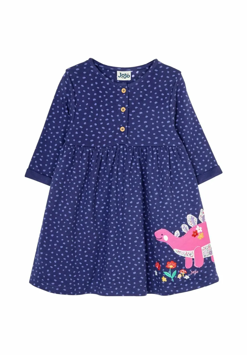 DINO APPLIQUE BUTTON FRONT - REGULAR FIT - Freizeitkleid - navy