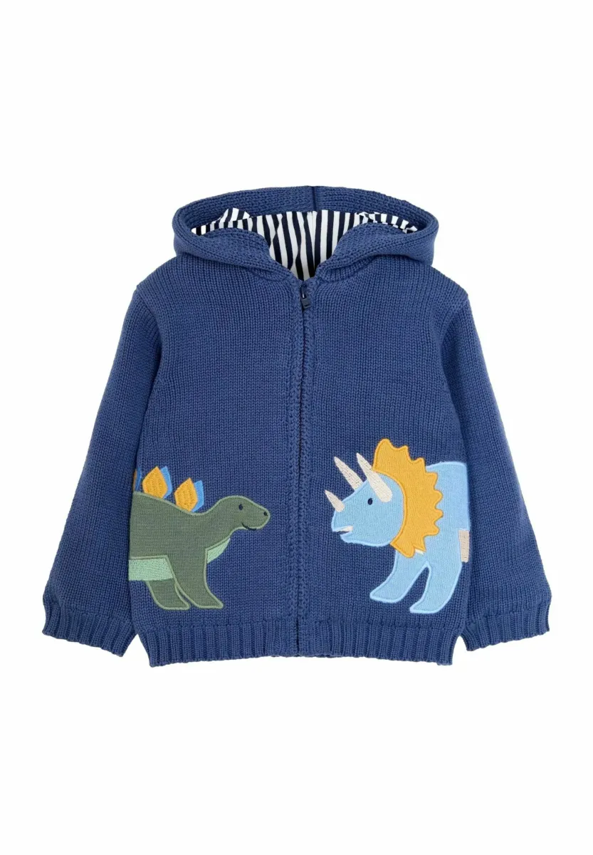 DINO HOODED COSY REGULAR FIT - Strickjacke - indigo