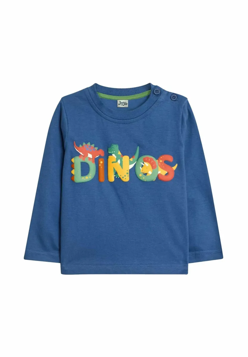 DINO TEXT PRINTED TOP - REGULAR FIT - Langarmshirt - indigo
