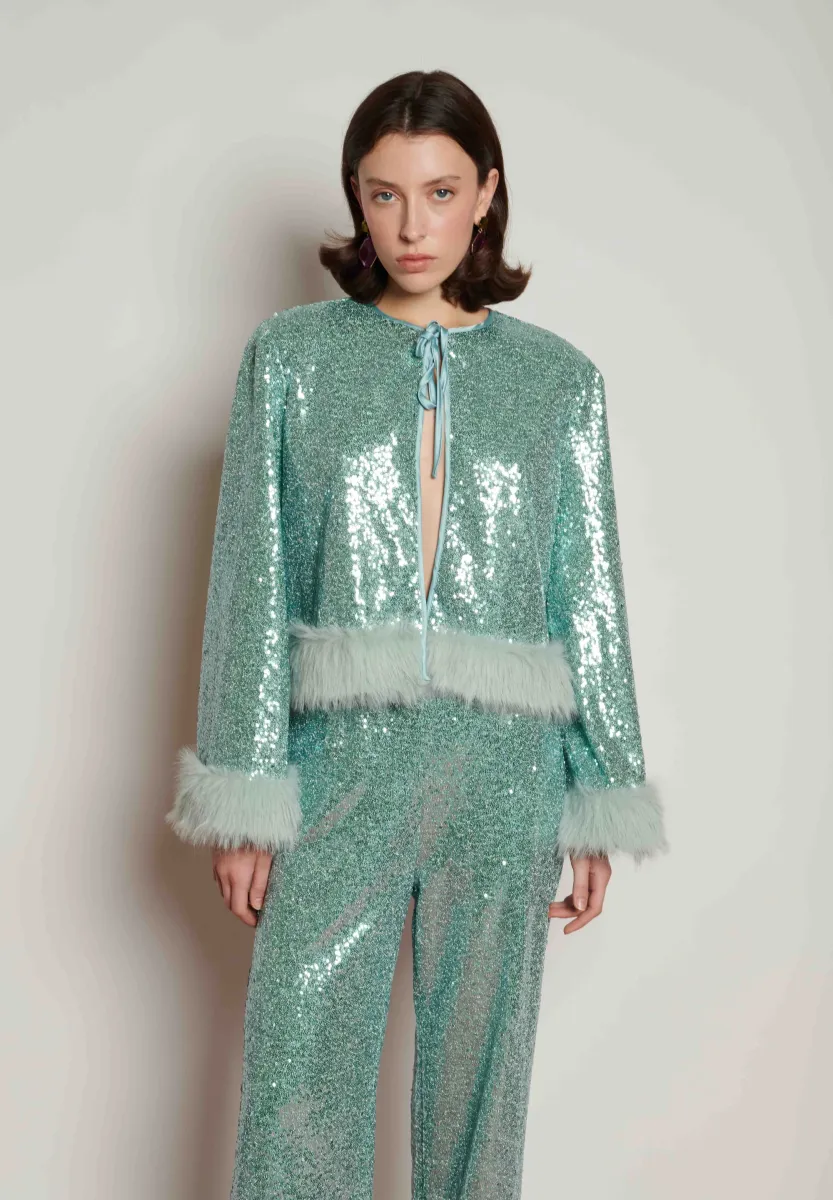 DISCO DARLING SEQUIN - Blazer - green