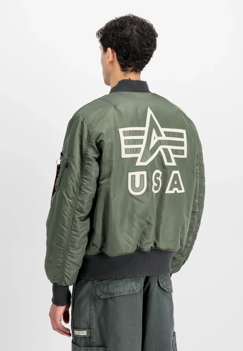 DISTRESSED - Bomberjacke - vintage green