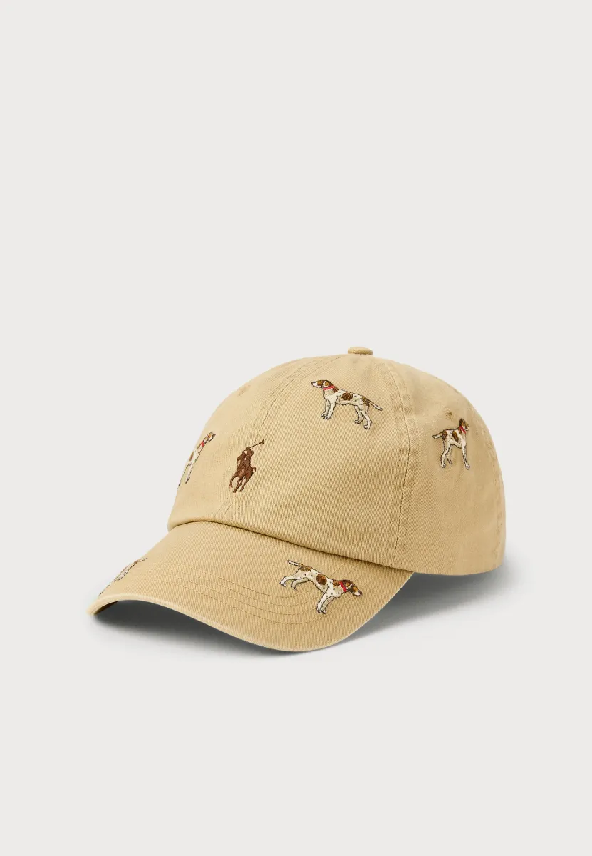 DOG-EMBROIDERED TWILL BALL CAP - Cap - cafe tan/hound aoe