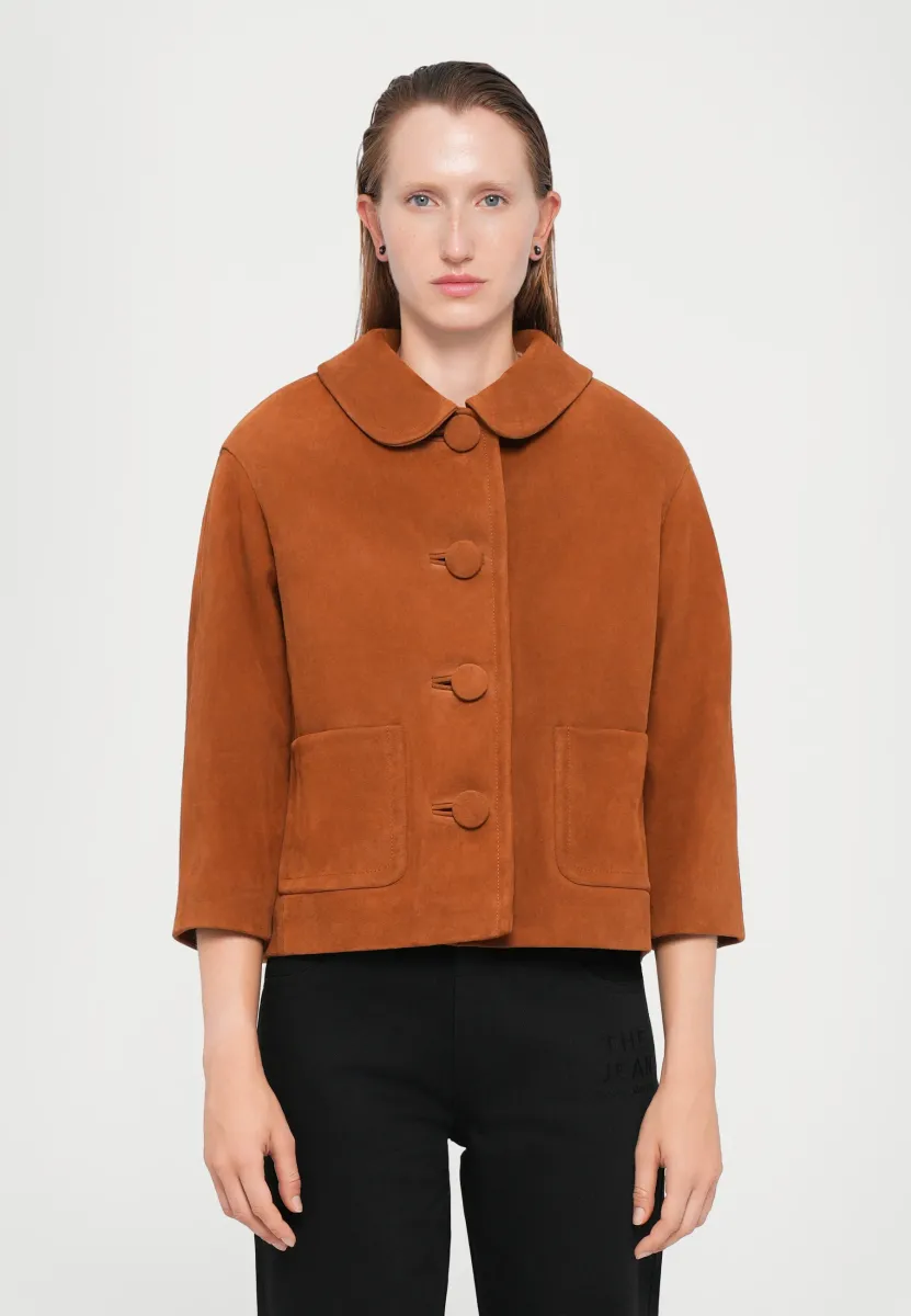 DOLL JACKET - Lederjacke - orange