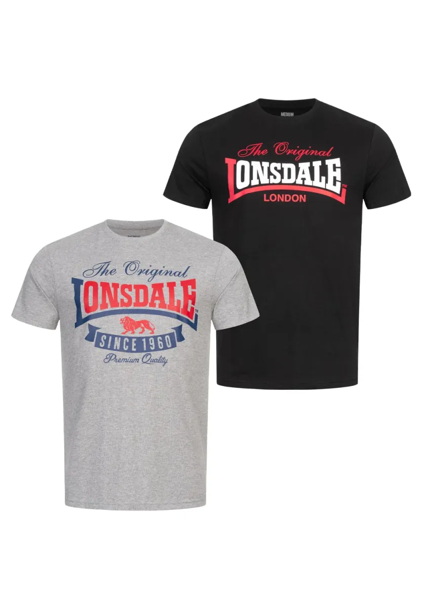 DOPPELPACK GEARACH - T-Shirt print - marl grey black