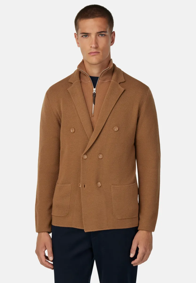DOUBLE-BREASTED - Strickjacke - hazelnut