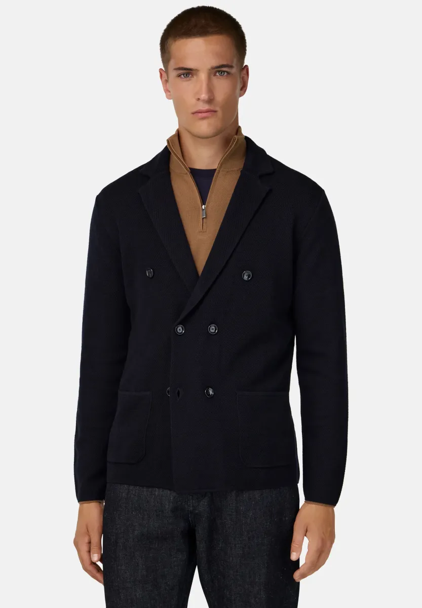 DOUBLE-BREASTED - Strickjacke - navy blue