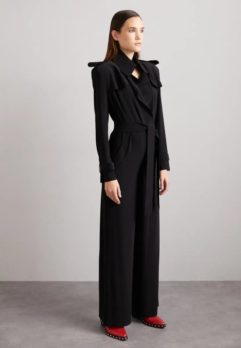 DOUBLE BREASTED TRENCH STRAIGHT LEG - Jumpsuit - black