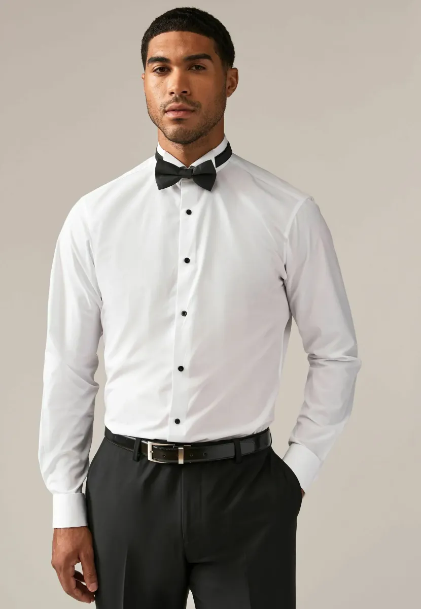 DOUBLE CUFF AND BOW TIE PACK - Businesshemd - white black bow tie