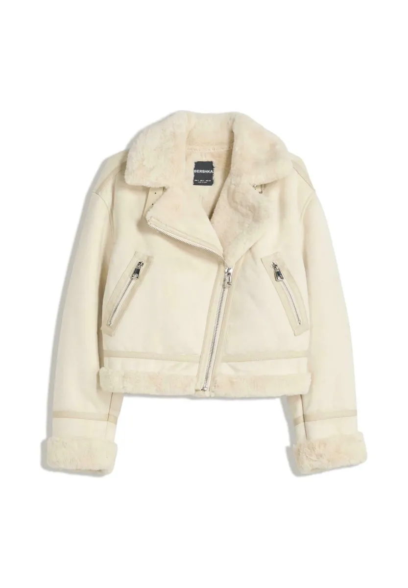 DOUBLE-FACED - Kunstlederjacke - sand