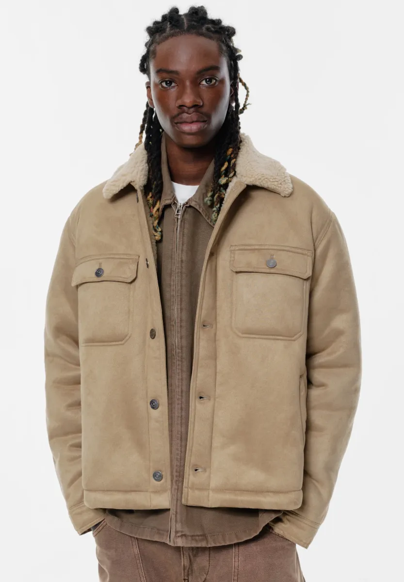 DOUBLE-FACED TRUCKER - Winterjacke - camel