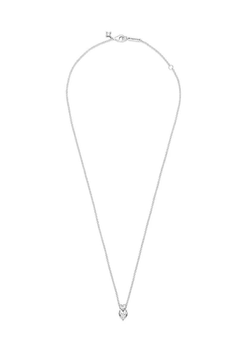 DOUBLE HEART SPARKLING COLLIER  - Halskette - silver coloured