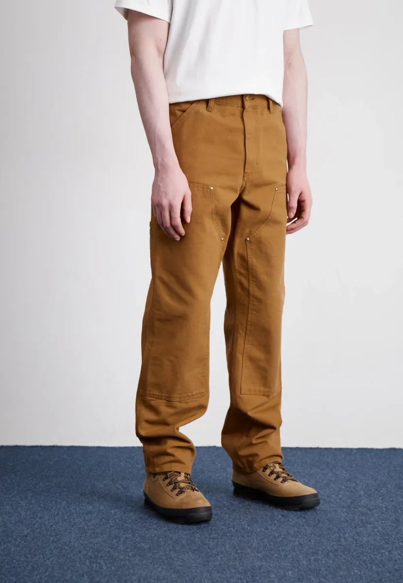 DOUBLE KNEE PANT - Stoffhose - hamilton brown rinsed