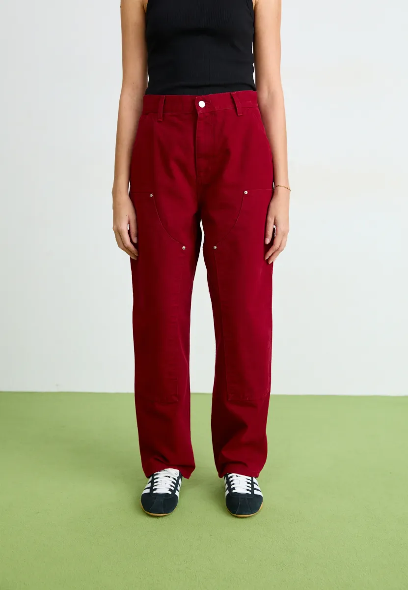 DOUBLE KNEE PANT - Stoffhose - scarlet stone washed