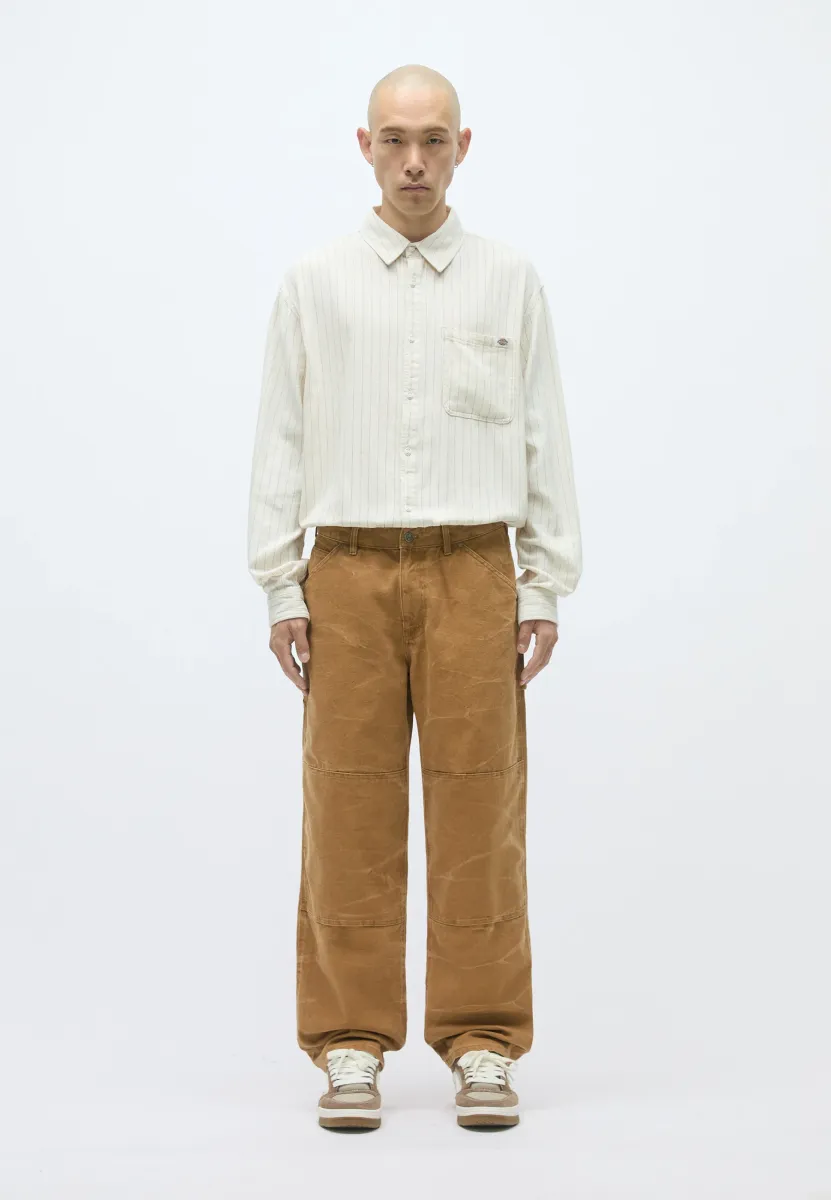 DOUBLE KNEE PANTS - Stoffhose - brown duck