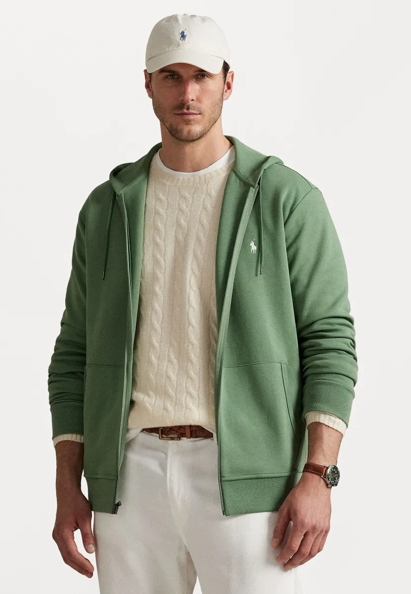 DOUBLE-KNIT FULL-ZIP HOODIE - Sweatjacke - fatigue