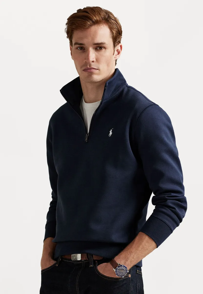DOUBLE-KNIT QUARTER-ZIP PULLOVER - Sweatshirt - aviator navy
