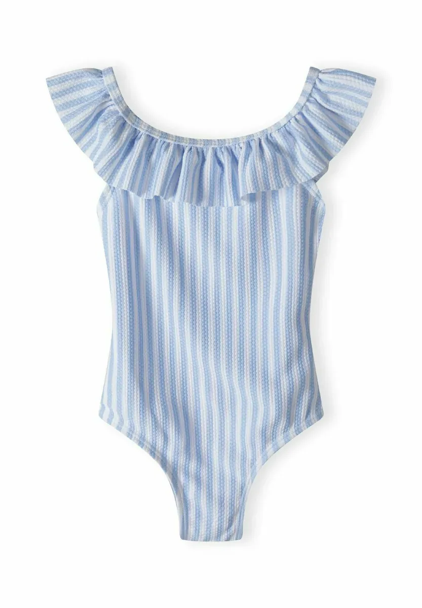 DOUBLE STRAP - Badeanzug - blue white