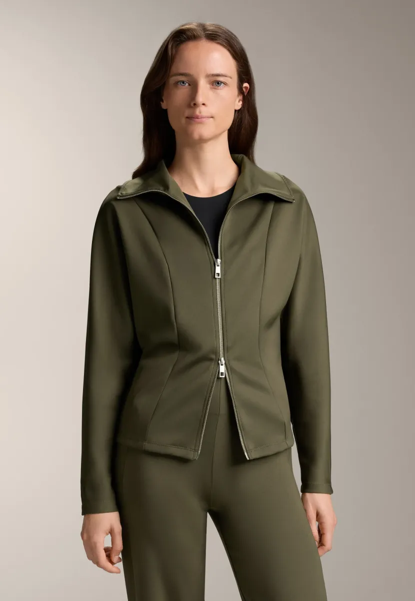 DOUBLE ZIP NEOPRENE-EFFECT - Leichte Jacke - khaki
