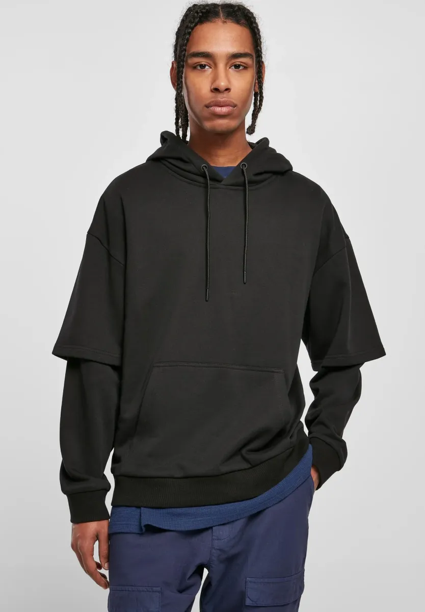 DOUBLESLEEVE  - Kapuzenpullover - black