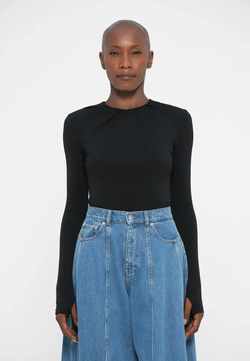 DRAPE BODY - Langarmshirt - black
