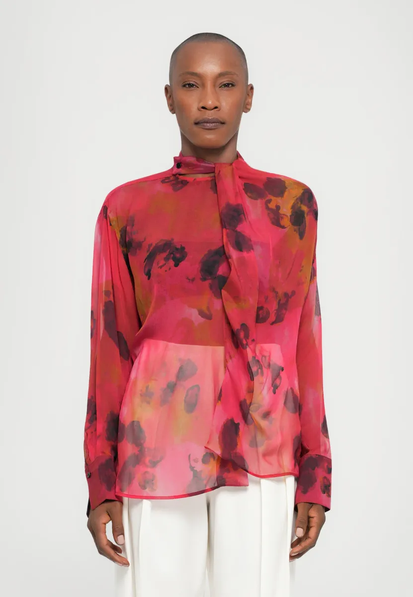 DRAPE DETAIL BLOUSE - Bluse - raspberry