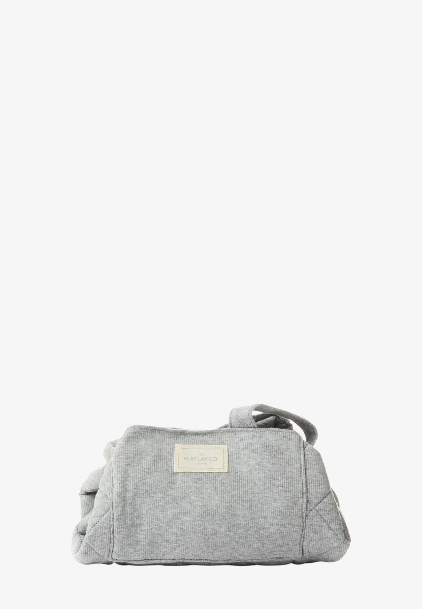 DRAWSTRING FLAT LAY MAKEUP BAG - Kosmetiktasche - cozy cotton grey