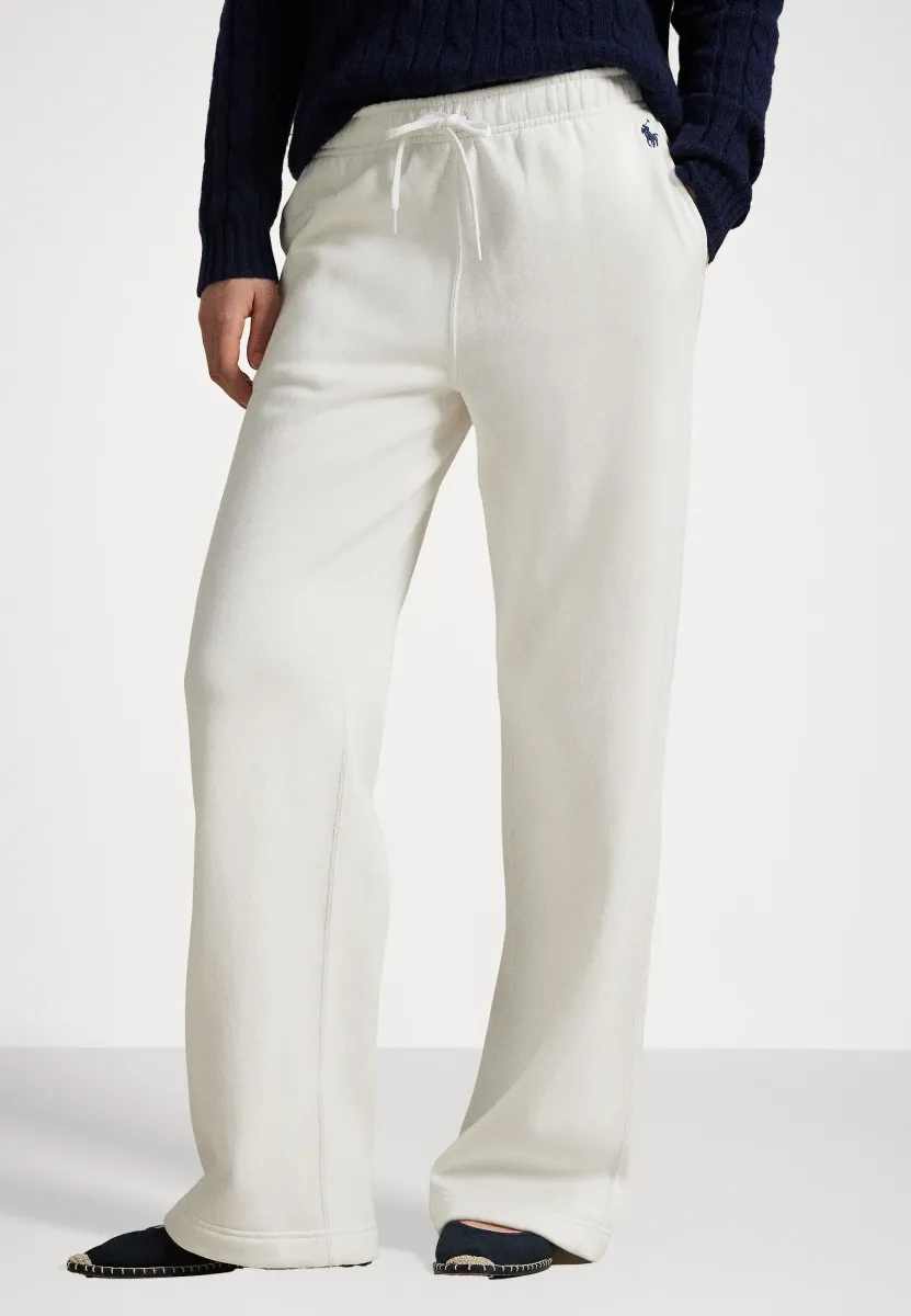 DRAWSTRING FLEECE WIDE-LEG SWEATPANT - Jogginghose - white