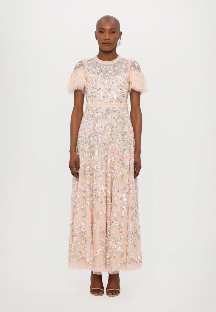 DREAM GARLAND GLOSS ROUND NECK GOWN - Ballkleid - apricot