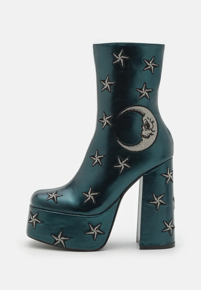 DREAMS OF MOONCRAFT TEAL BOOTS - Plateaustiefelette - teal