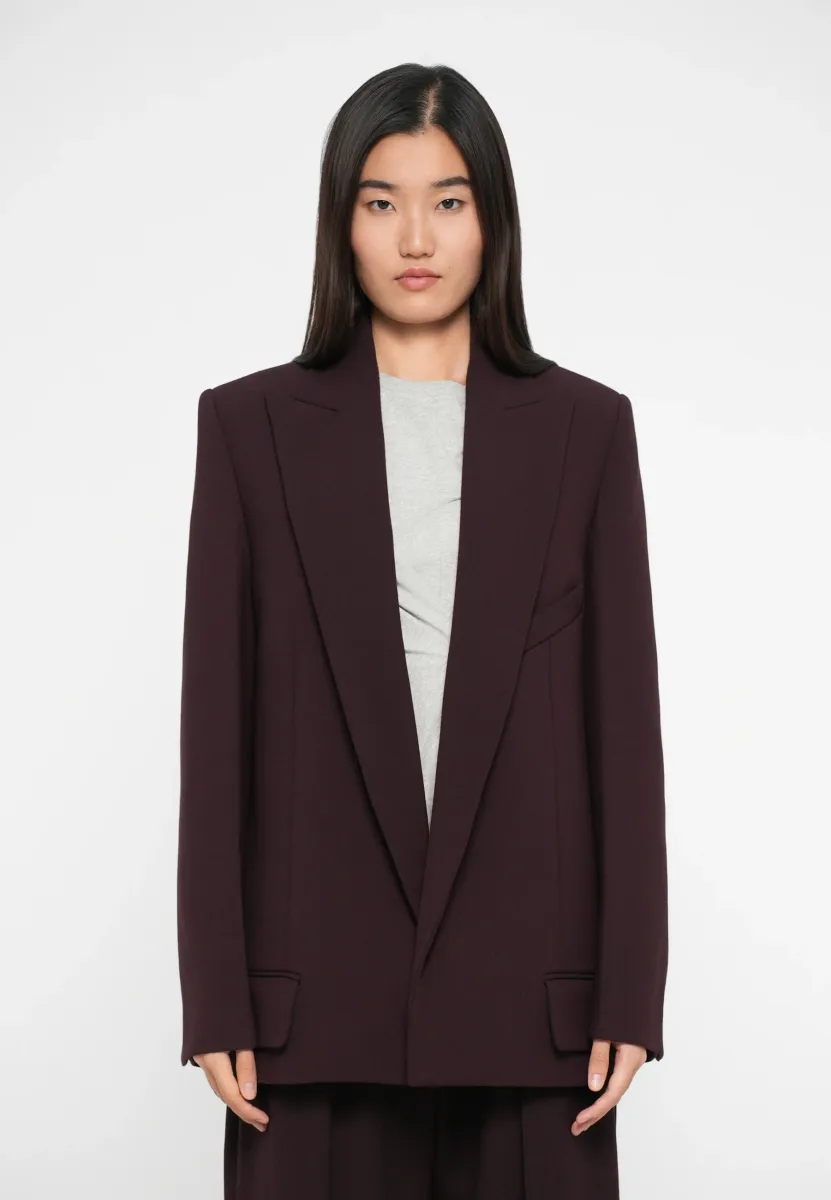 DROPPED LAPEL JACKET - Blazer - deep mahogany