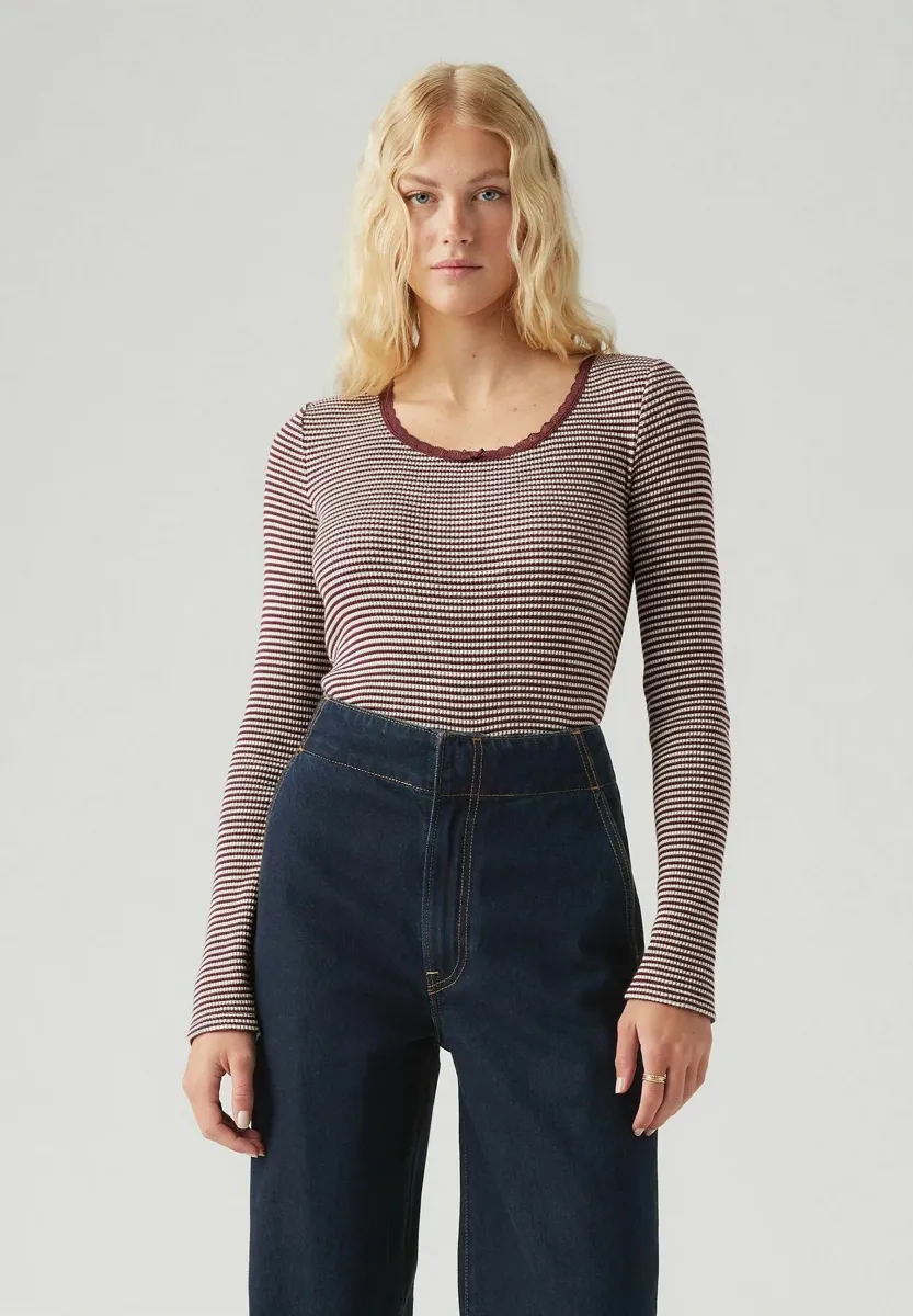 DRY GOODS WAFFLE LONG-SLEEVE TEE - Strickpullover - end on end stripe bu