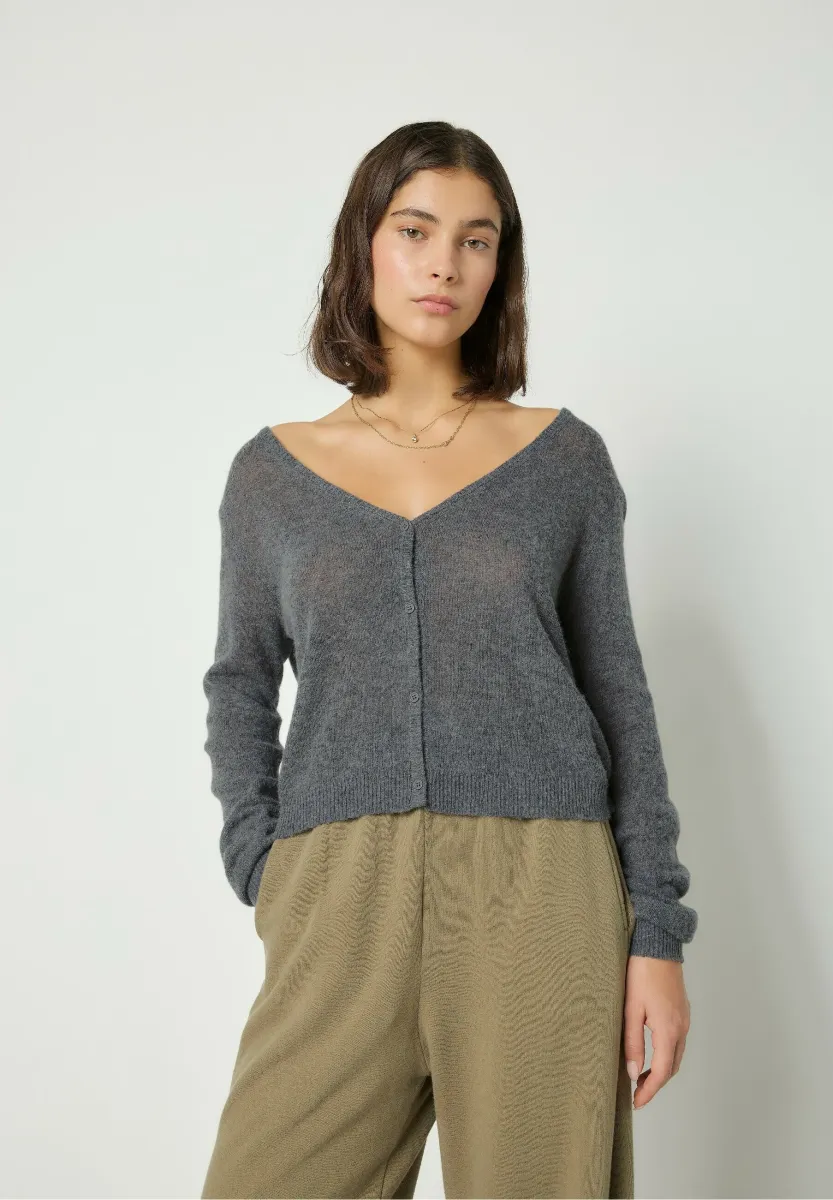 DUMY - Strickjacke - gris fonce chine