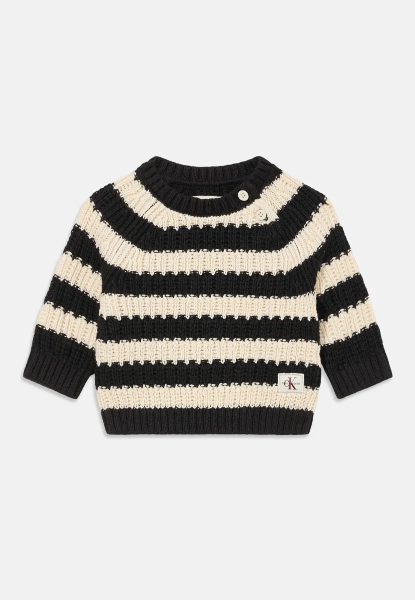 DYED STRIPE UNISEX - Strickpullover - black/whitecap grey