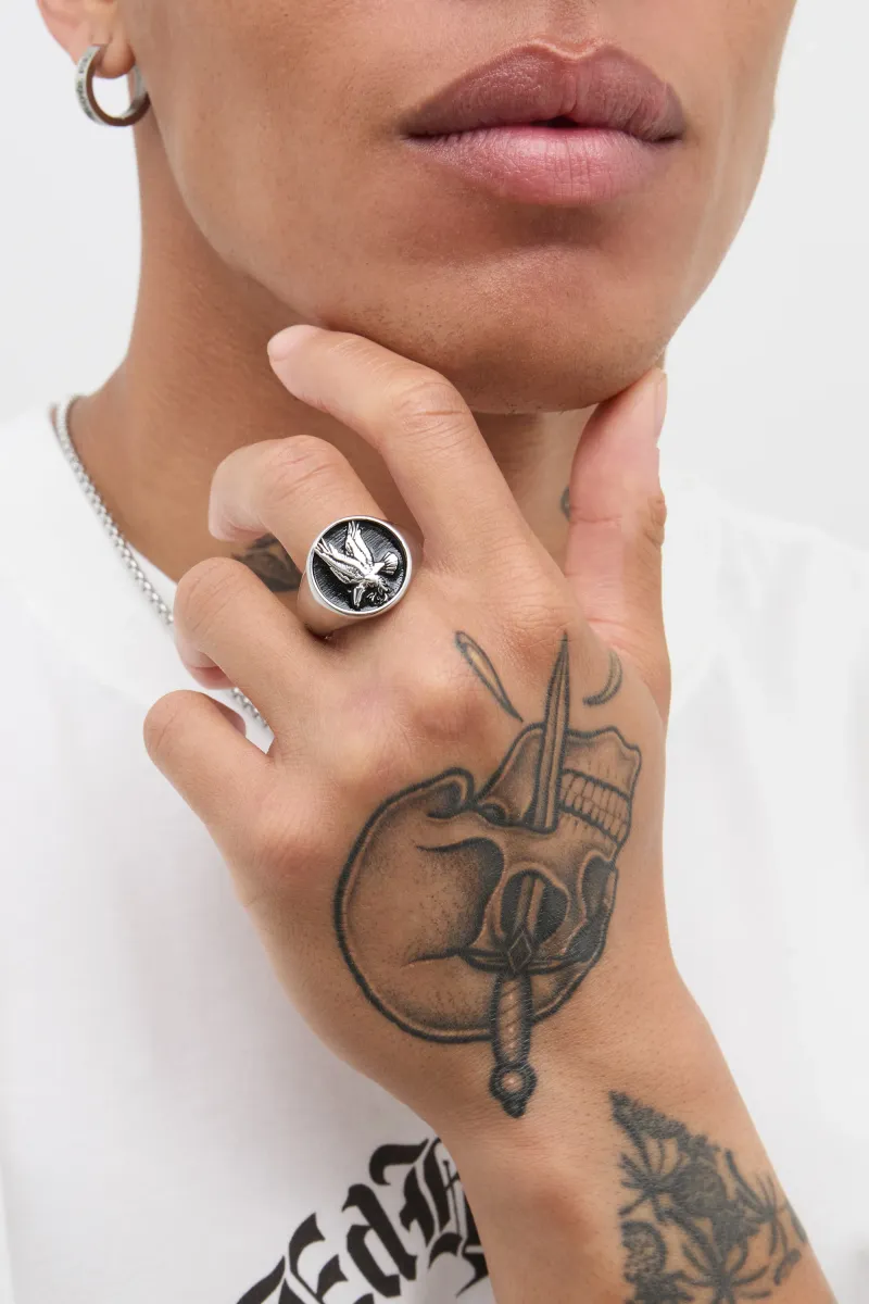 EAGLE SIGNET - Ring - silver-coloured