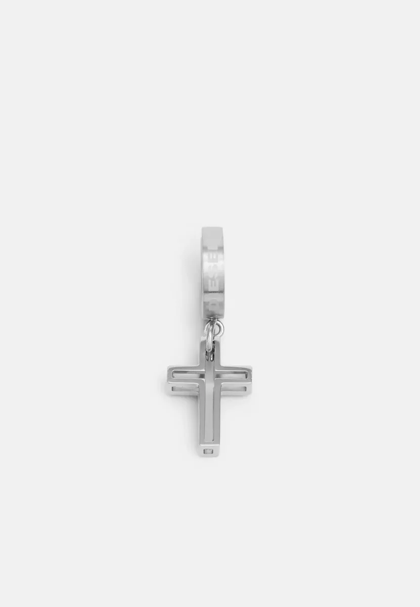 EARRING UNISEX - Ohrringe - silver-coloured