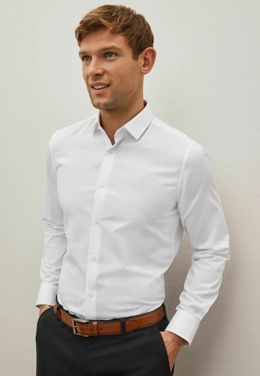 EASY CARE TEXTURED REGULAR FIT - Hemd - white
